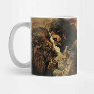 Lion And Jesus Christian Mug